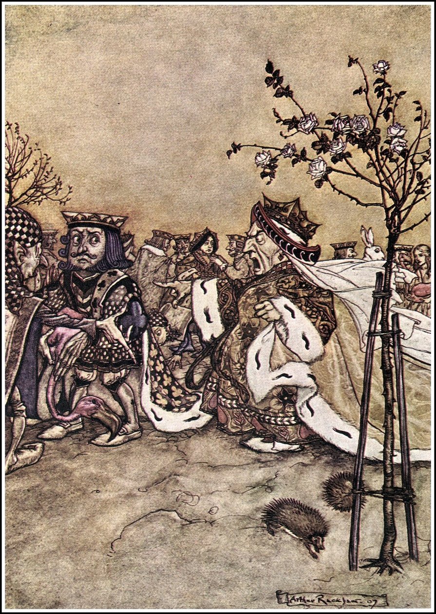  Alices Adventures in Wonderland - The Queen never left off quarreling with the other players, and shouting: Off with his head! or: Off with her head!n av Arthur Rackham