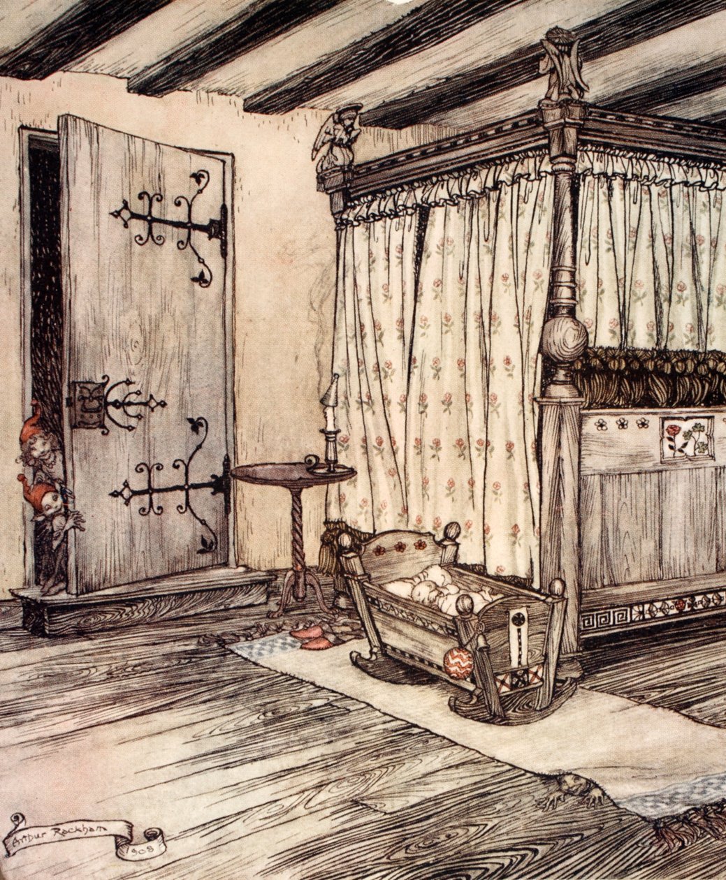 ..Nästan sagans tid, illustration från William Shakespeares "Midsommarnattsdröm", 1908 av Arthur Rackham