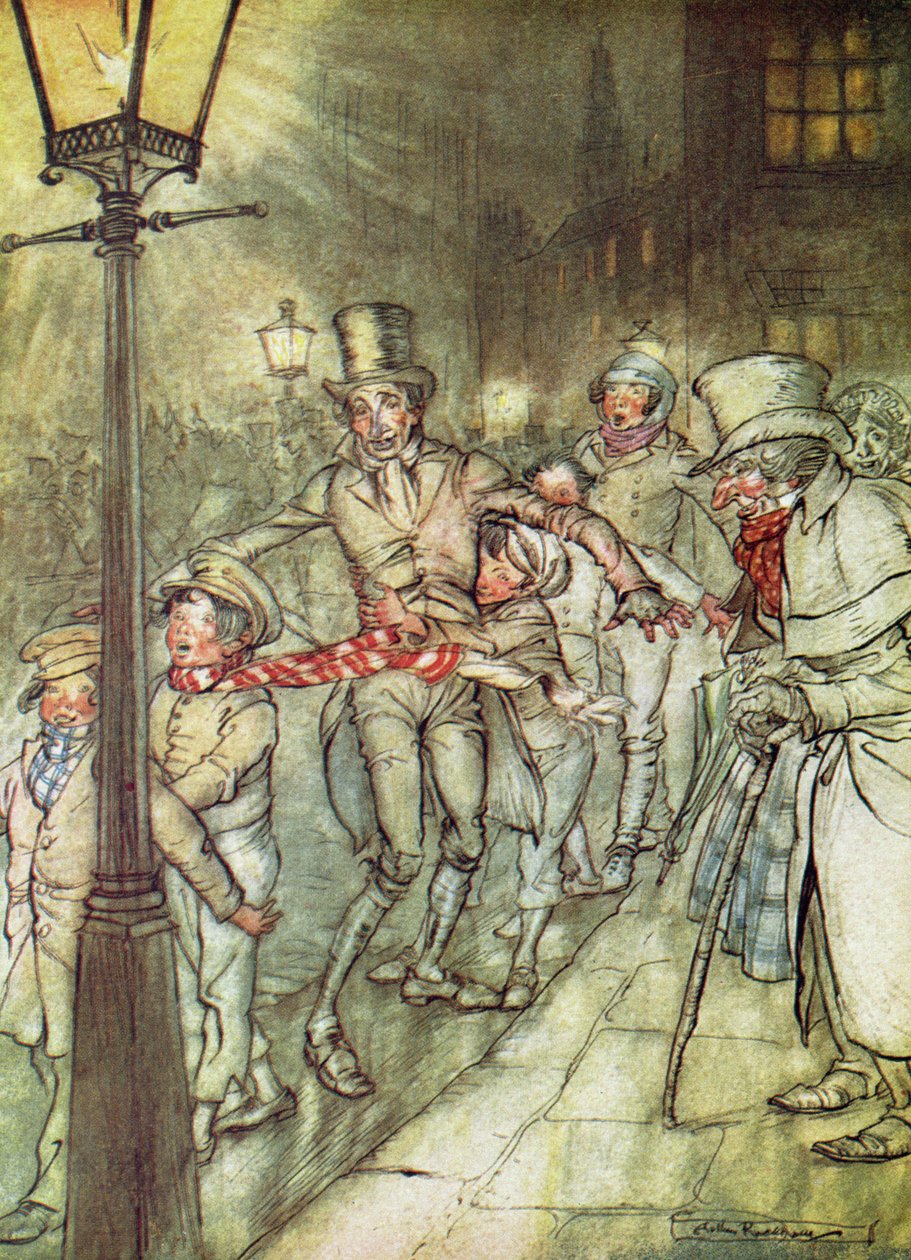 Bob Cratchit gik ned ad en rutsjebane på Cornhill, fra 