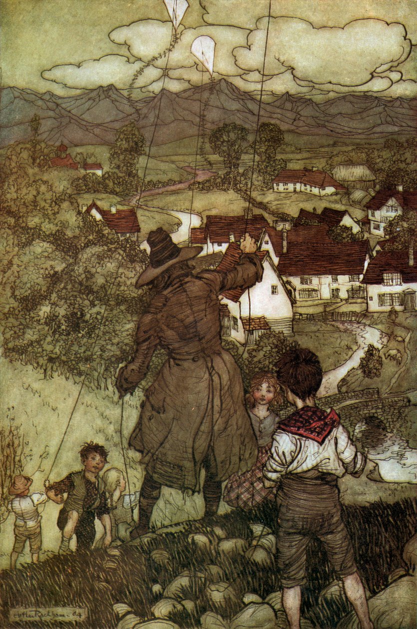 Washington Irving är kort av Arthur Rackham