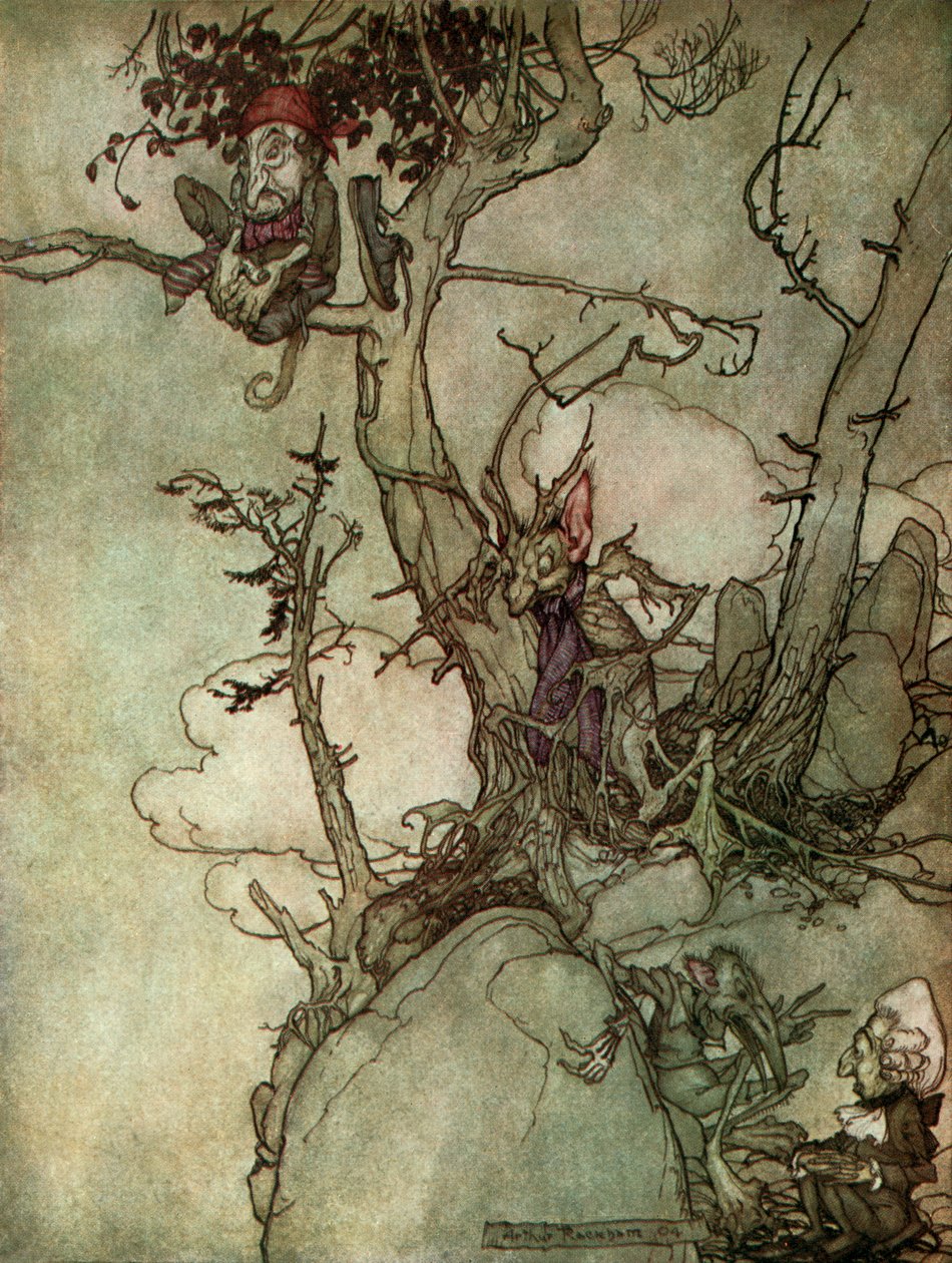 Washington Irving är kort av Arthur Rackham