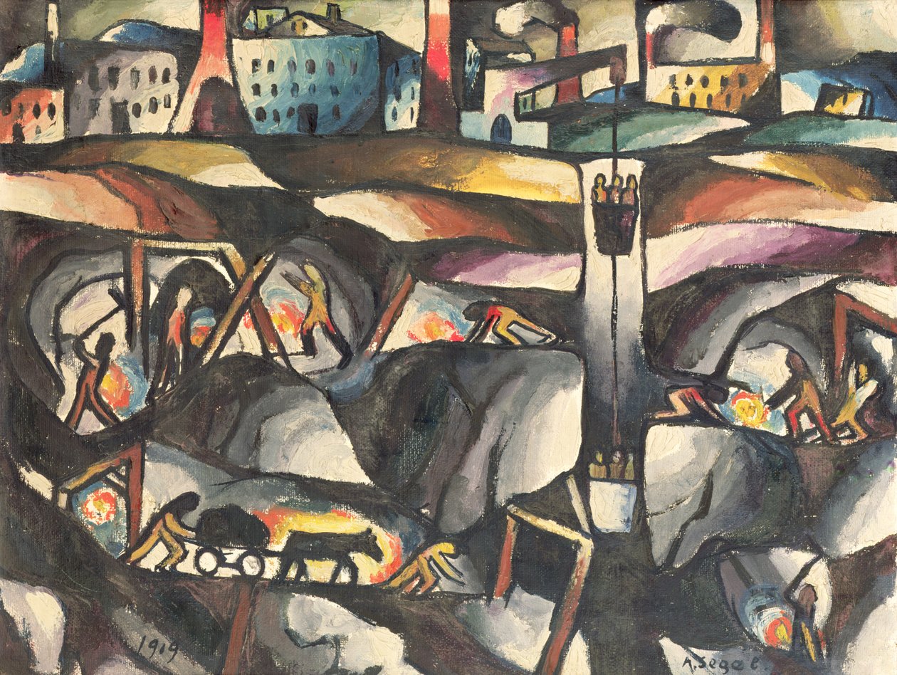 Gruvdrift, 1919 av Arthur Segal