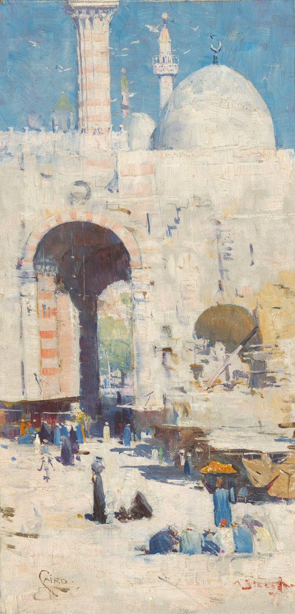 Kairogata (eller moskén, Sultan Hassan) av Arthur Streeton