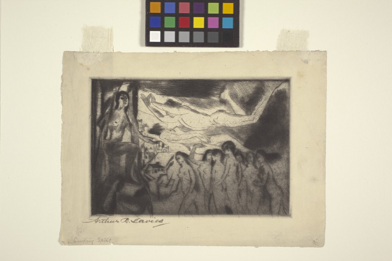 Guiding Spirit (etsning och roulette) av Arthur Bowen Davies