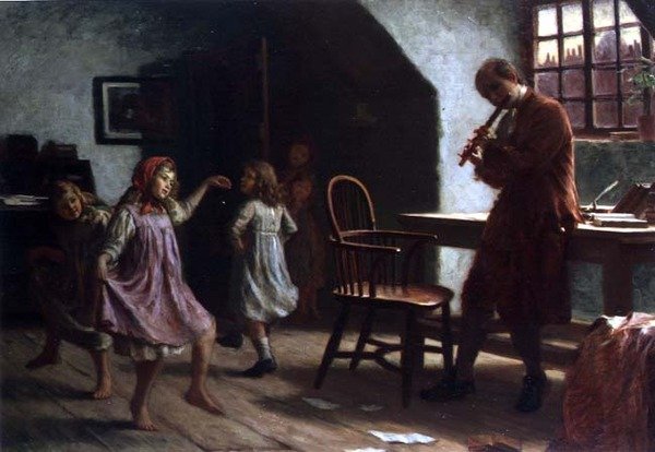 Barn som dansar före Oliver Goldsmith av Arthur Claude Cooke