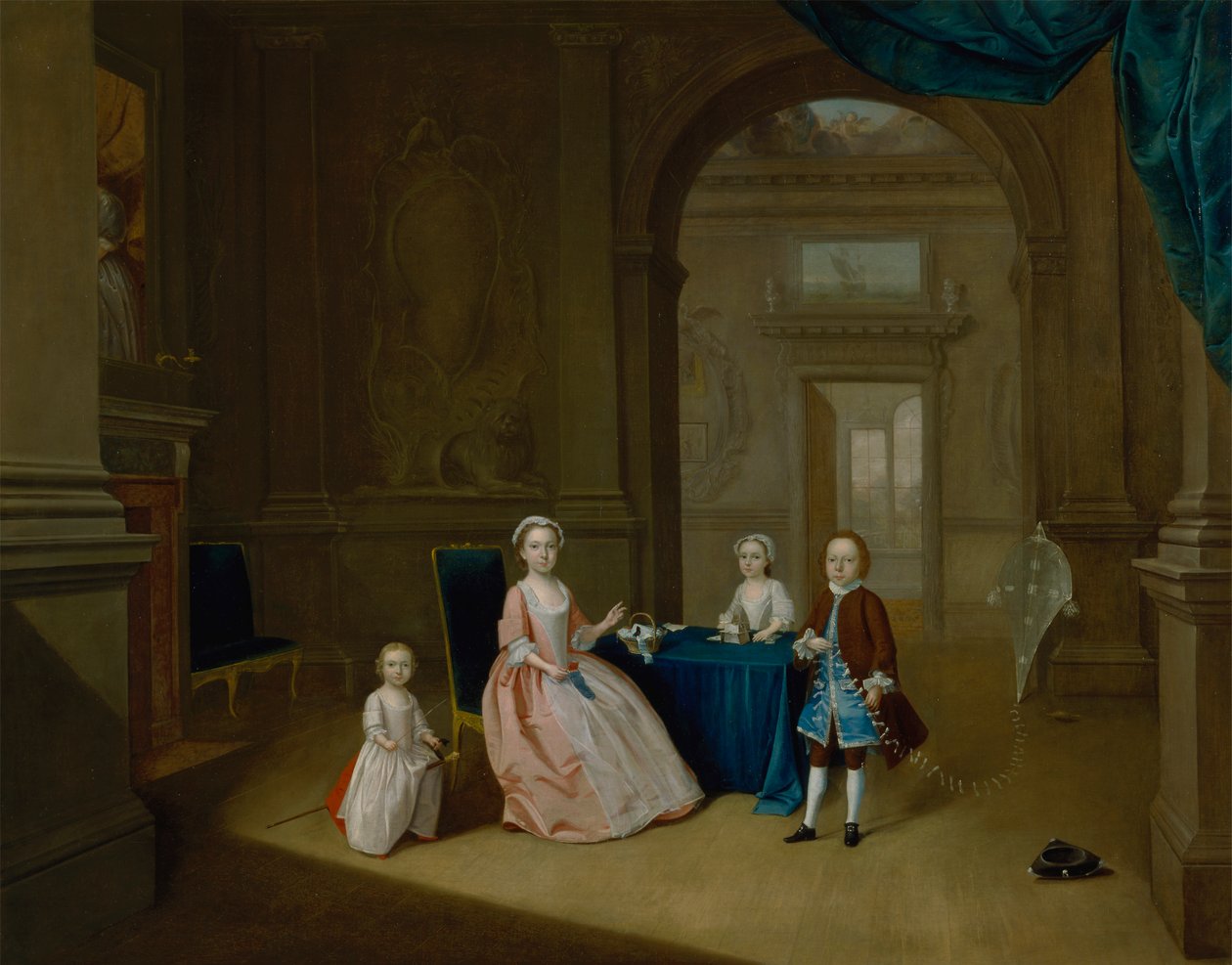 Barn i en interiör av Arthur Devis