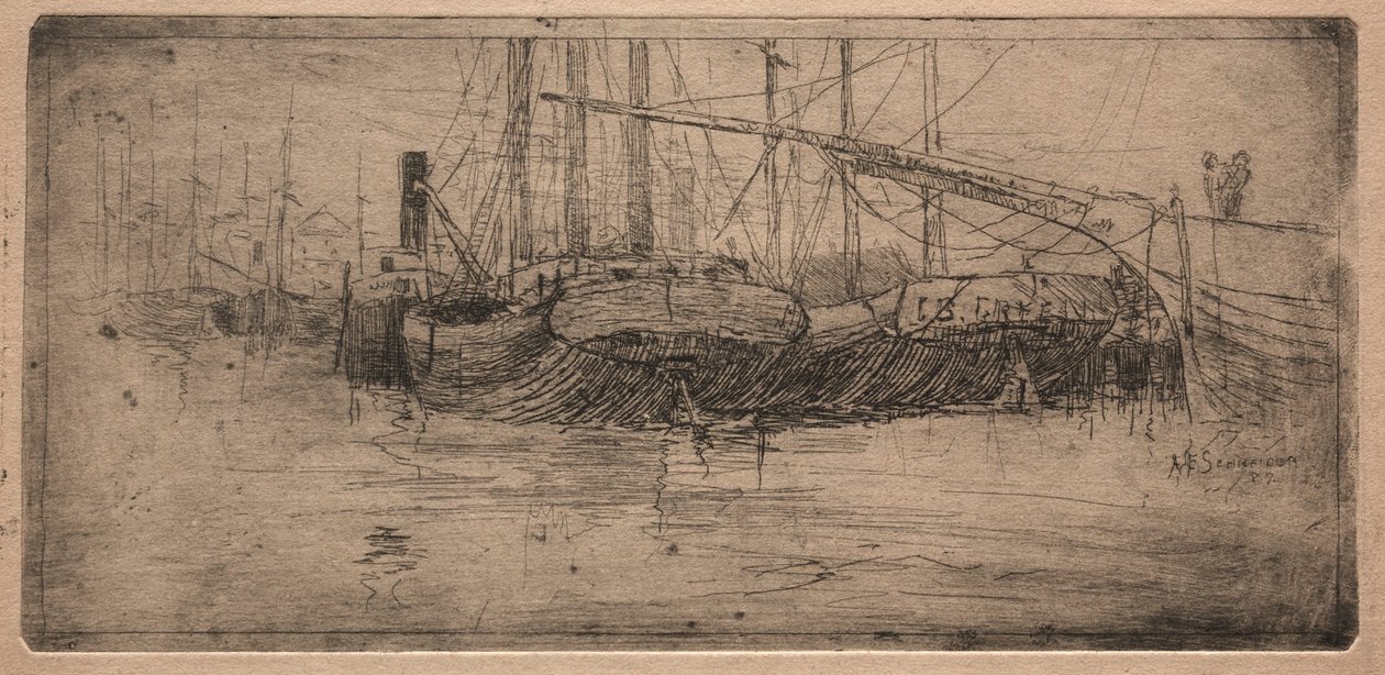 Glid längs Cuyahogafloden, 1887. av Arthur E. Schneider.