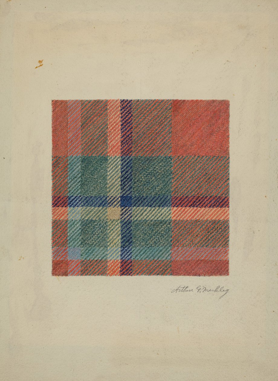 Rutigt yllefilt, ca. 1938. av Arthur G. Merkley