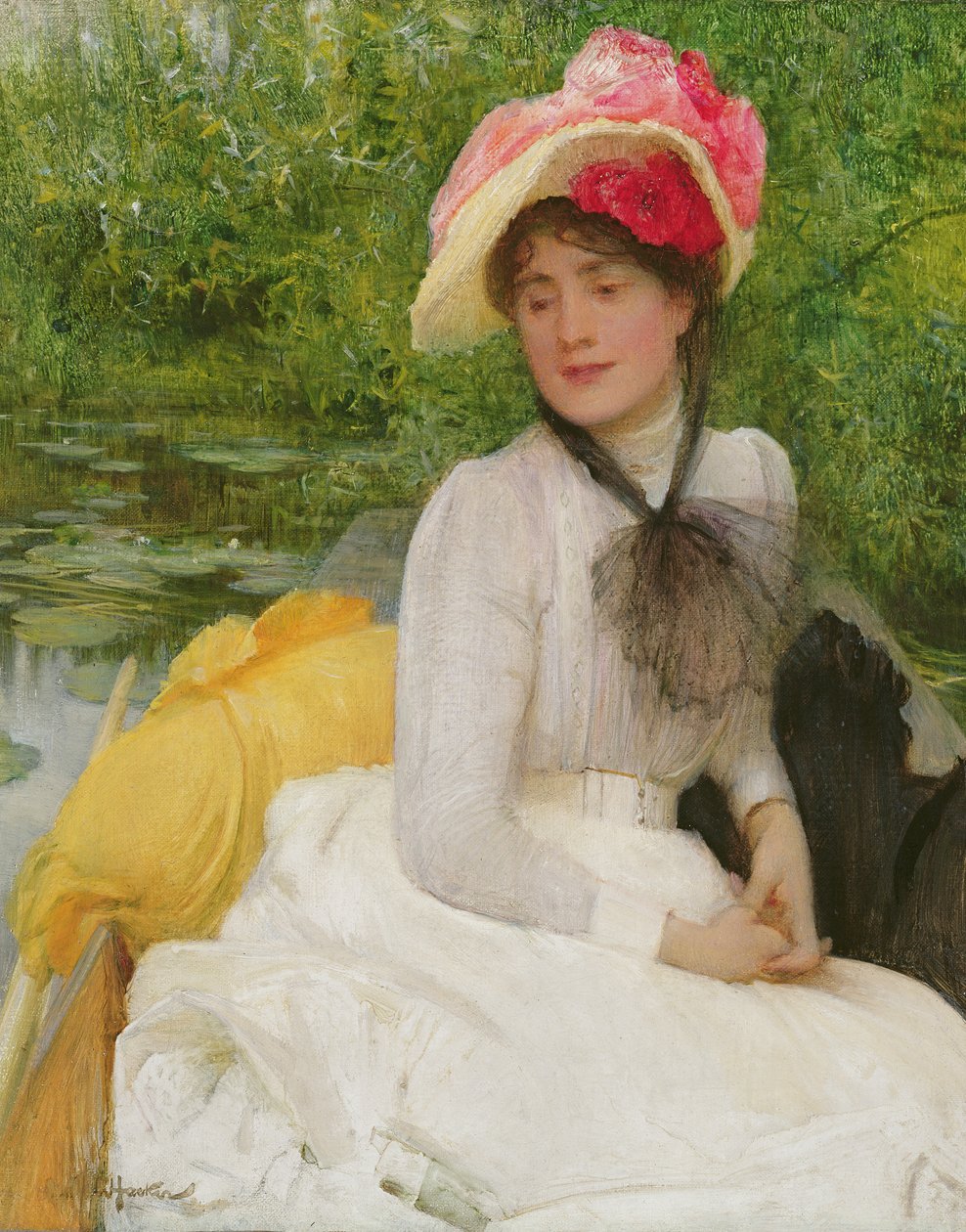 Flicka i en putt av Arthur Hacker