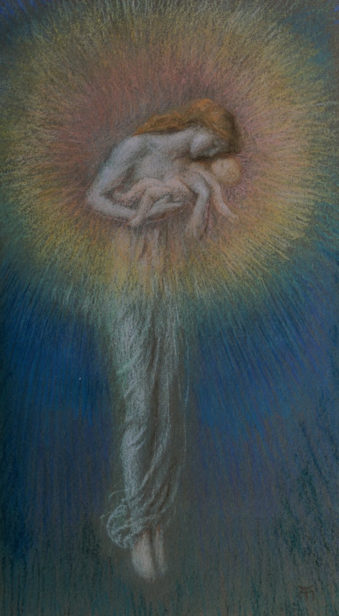 Moderskap, ca 1890 (pastell på papper) av Arthur Hughes