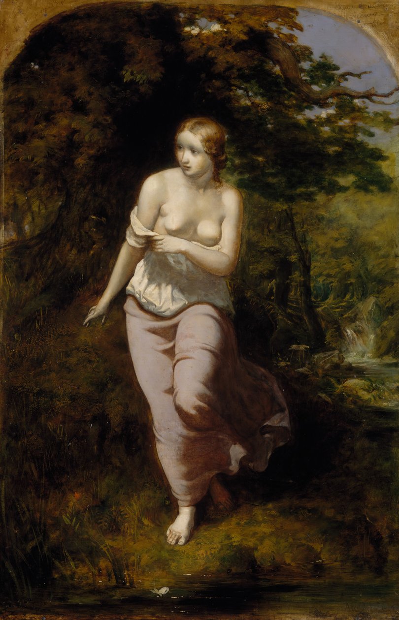 Musidora badande, 1849. av Arthur Hughes