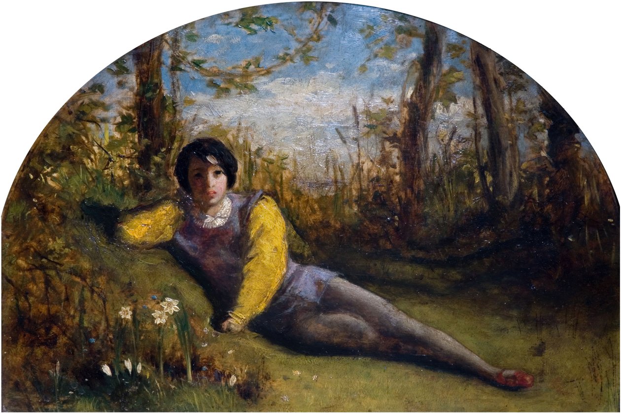Den unge poeten - Oljestudie, 1849. av Arthur Hughes