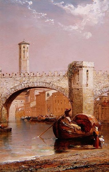 Den gamla bron, Verona av Arthur Joseph Meadows