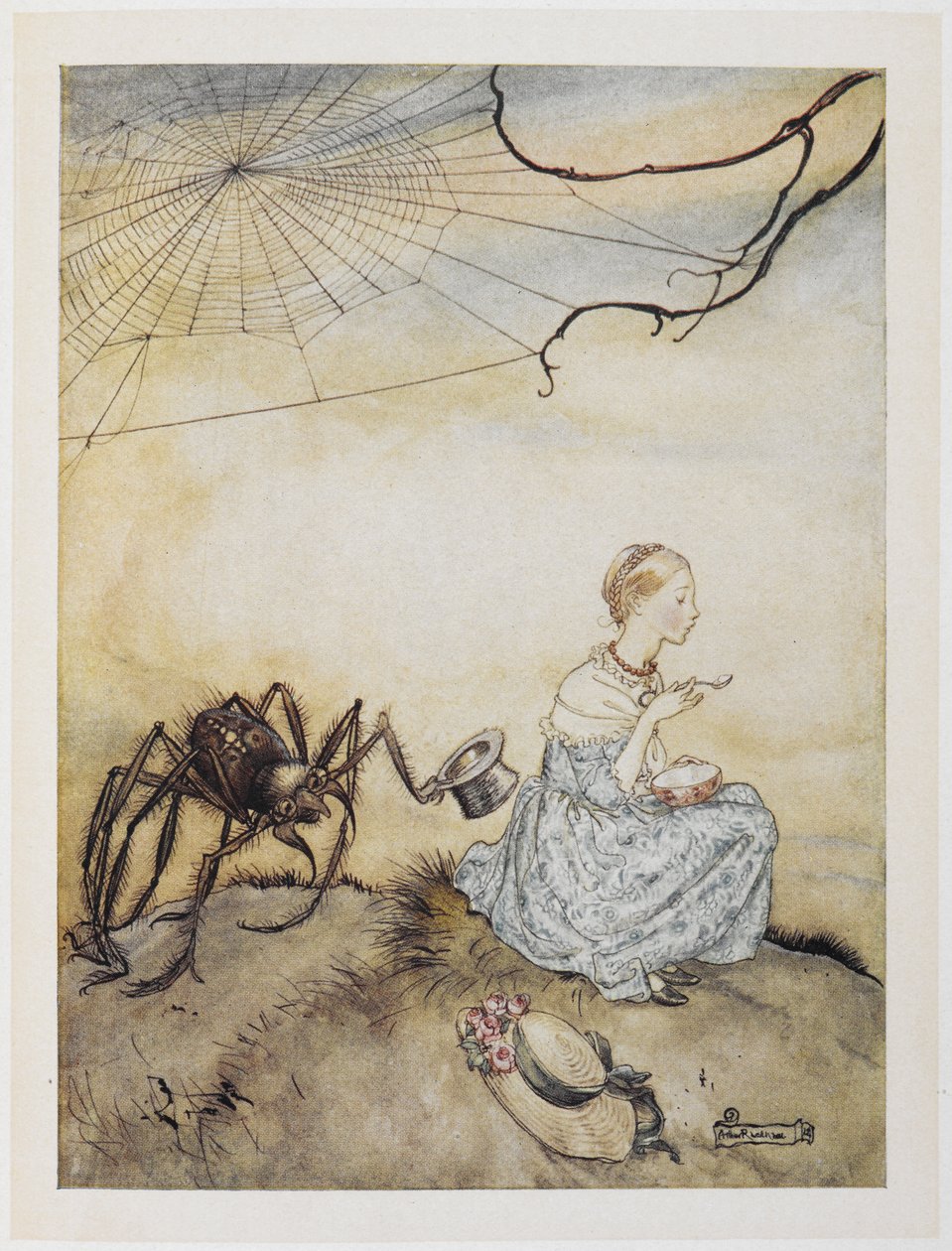 Lilla fröken Muffet av Arthur Rackham