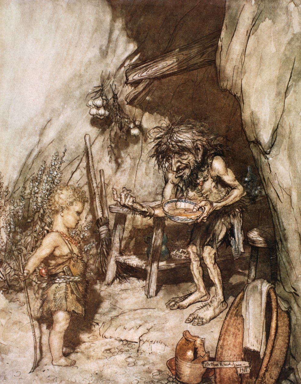 "Mime och spädbarnet", 1924. av Arthur Rackham