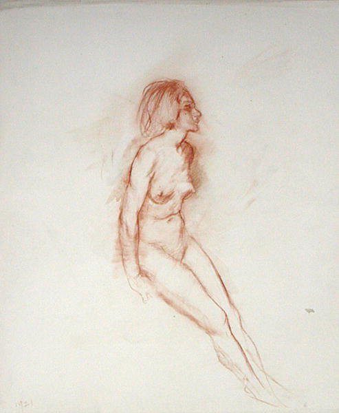 Naken, upplyft huvud av Arthur Rackham