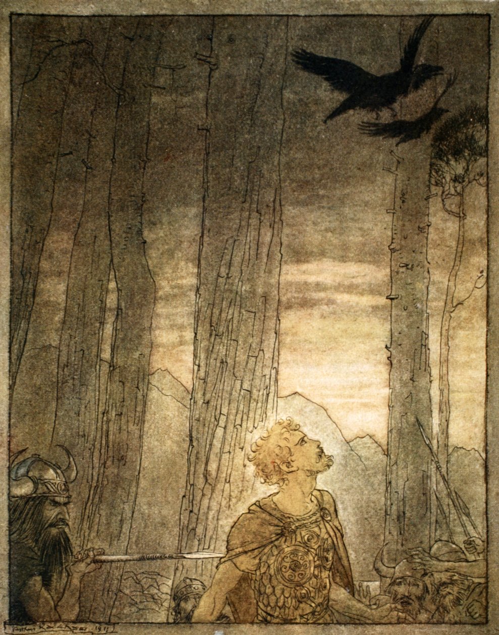 "Siegfrieds död", 1924. av Arthur Rackham