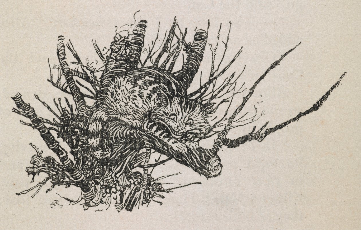 Cheshire-katten i ett träd av Arthur Rackham