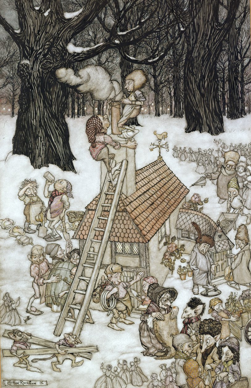 Huset byggt för Maimie, 1906 av Arthur Rackham