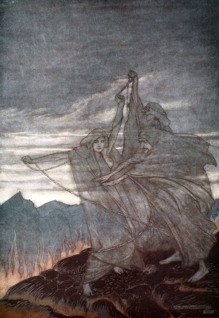 "Nornorna försvinner", 1924. av Arthur Rackham