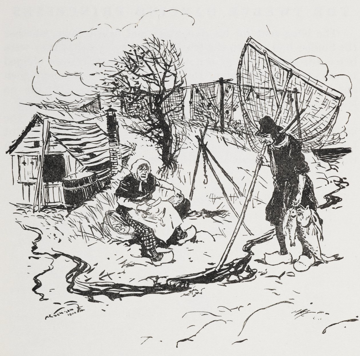 Fiskaren och hans fru. av Arthur Rackham