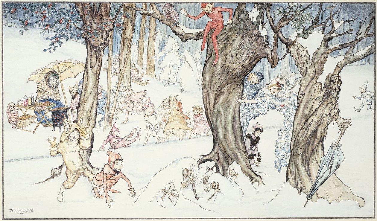 Winter Frolic, 1924 av Arthur Rackham