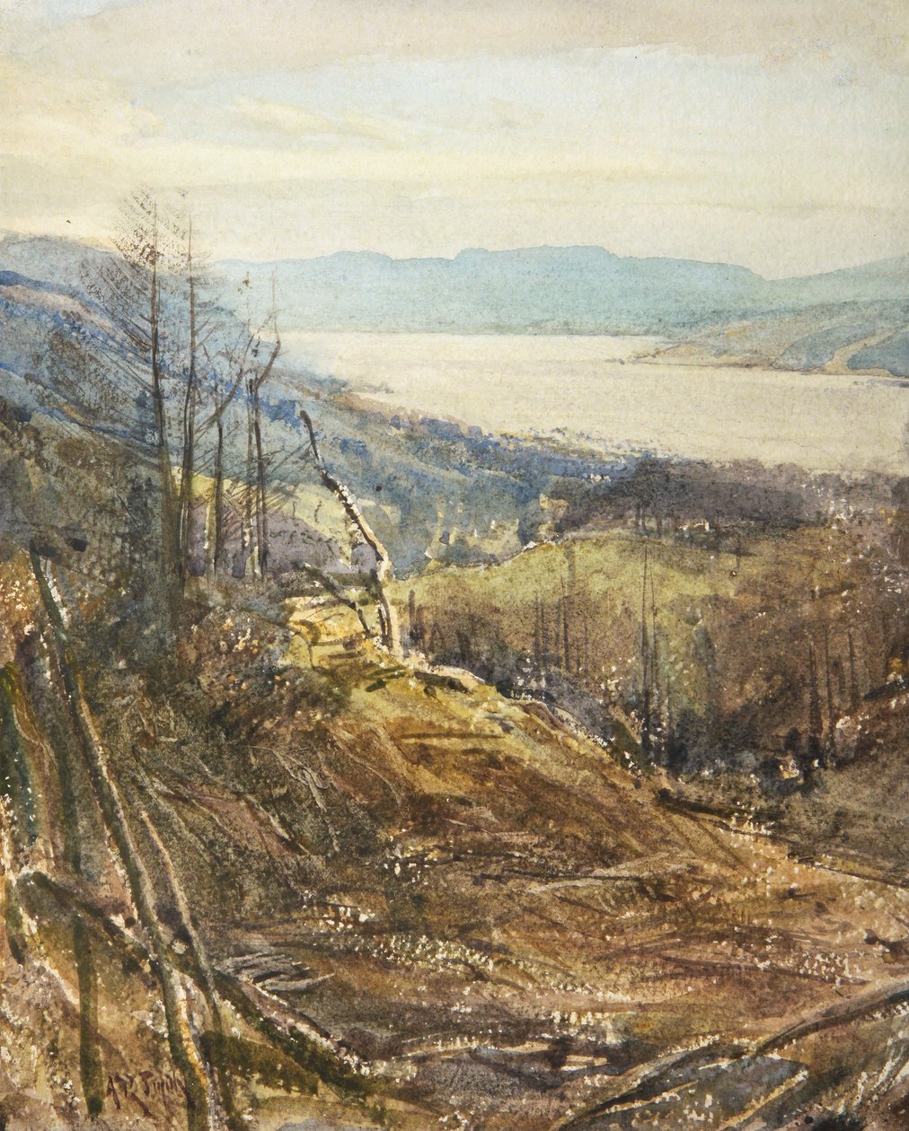 Coniston från Near Tarn Hows (akvarell) av Arthur Reginald Smith