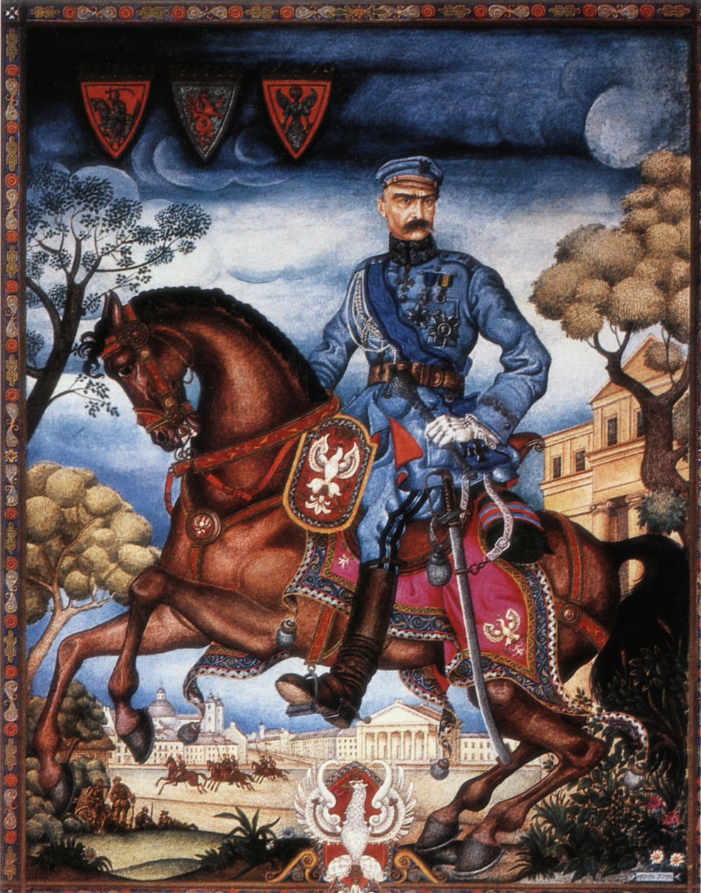 Joseph Pilsudski, 1900-talet (målning) av Arthur Szyk