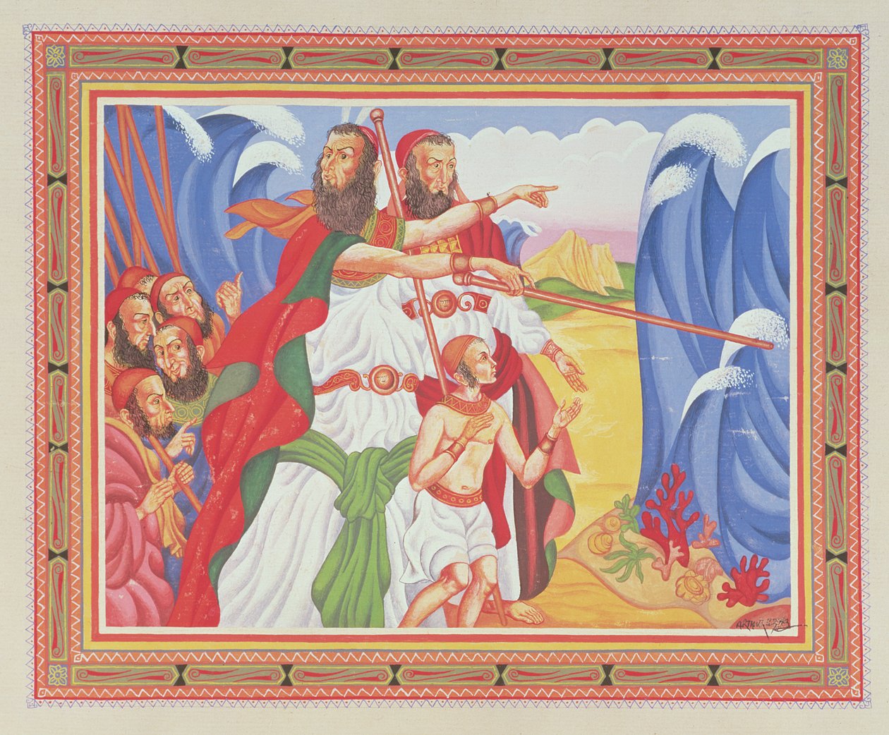Röda havets delning av Arthur Szyk