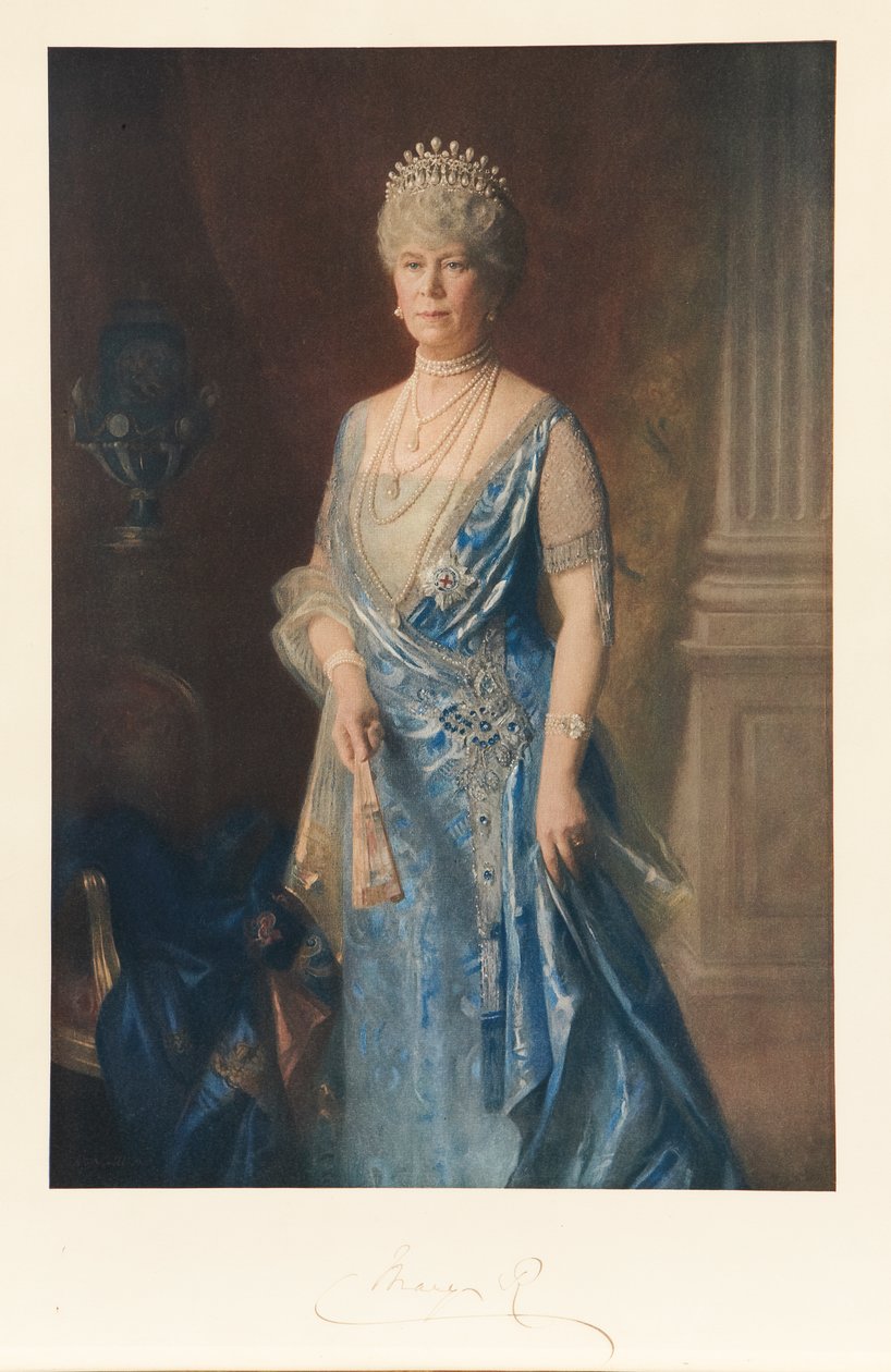 Queen Mary, ca 1927-40 (färg litho) av Arthur Trevethin (after) Nowell