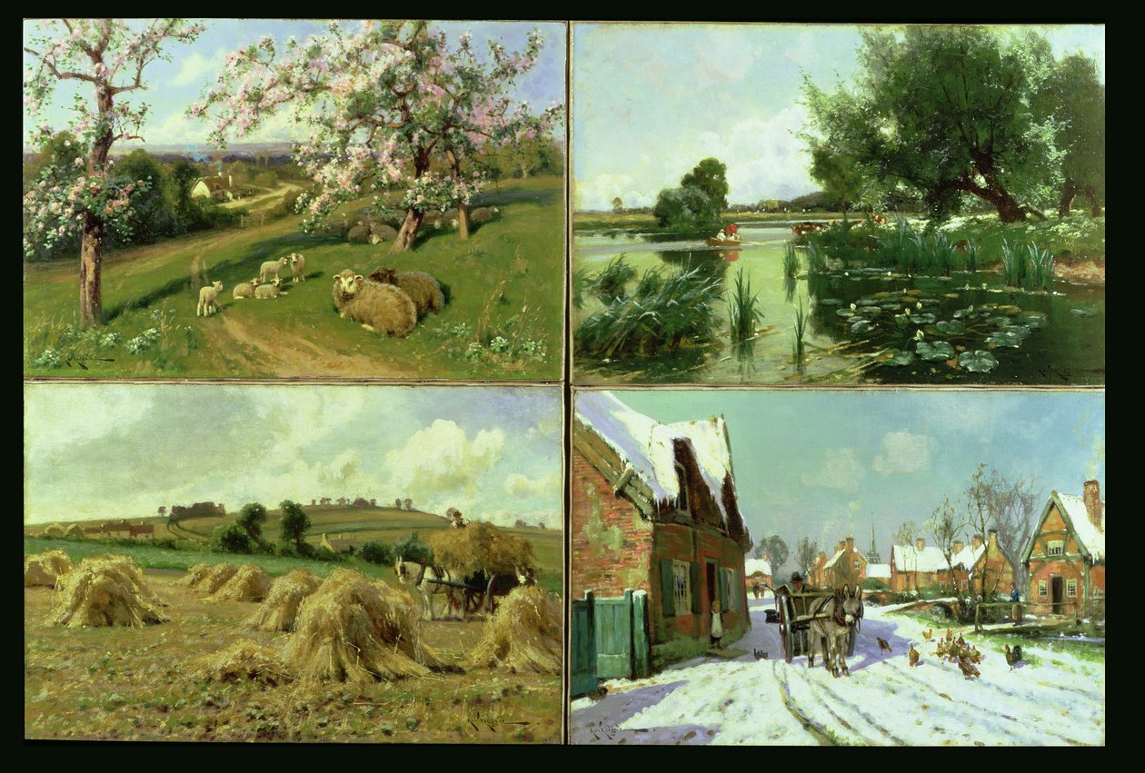 De fyra årstiderna (uppsättning av fyra) av Arthur Walker Redgate