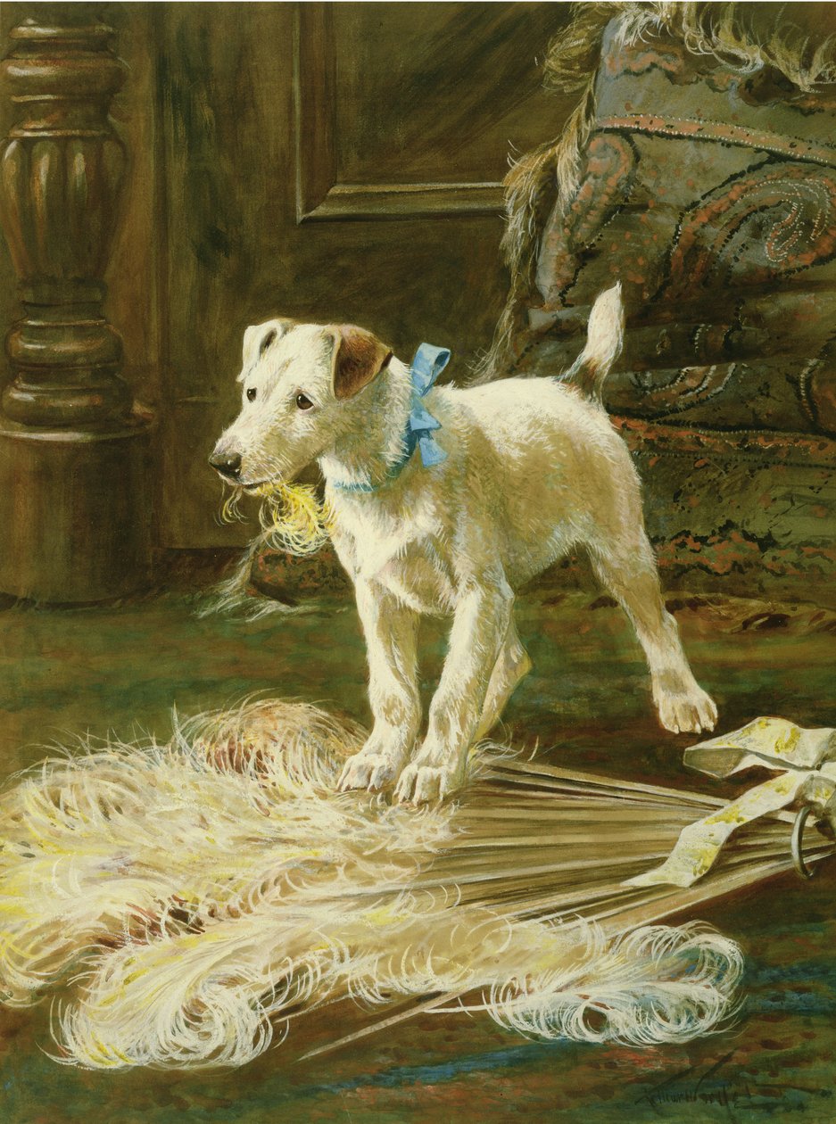 Mischief (olja på duk) av Arthur Wardle
