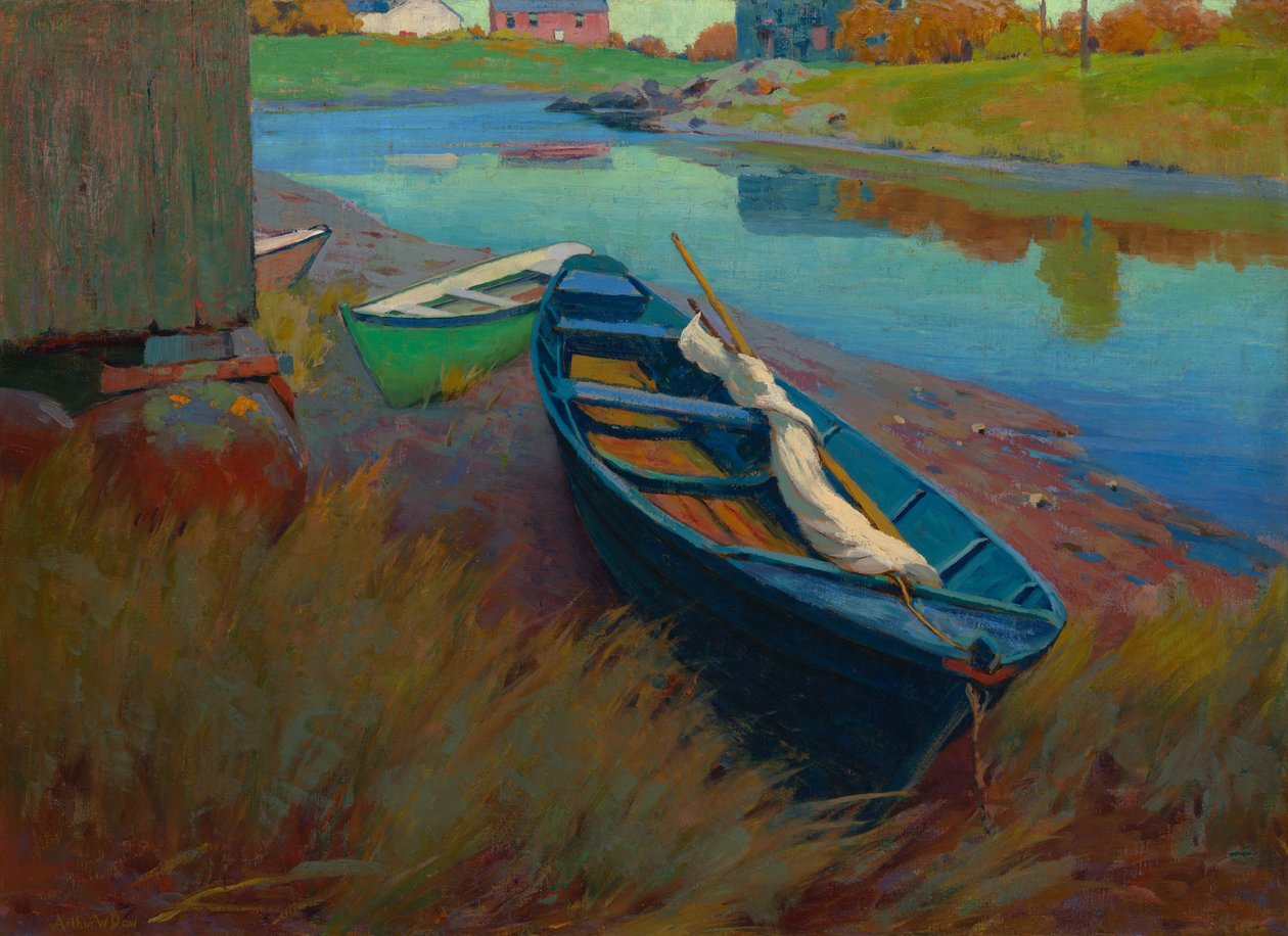 Båtar i vila, ca. 1895. av Arthur Wesley Dow