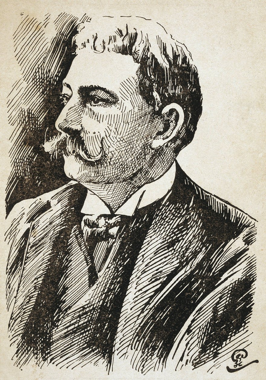 AZEVEDO, Aluisio de (1857-1913). Brasiliansk författare. Gravyr. av Artist Unknown