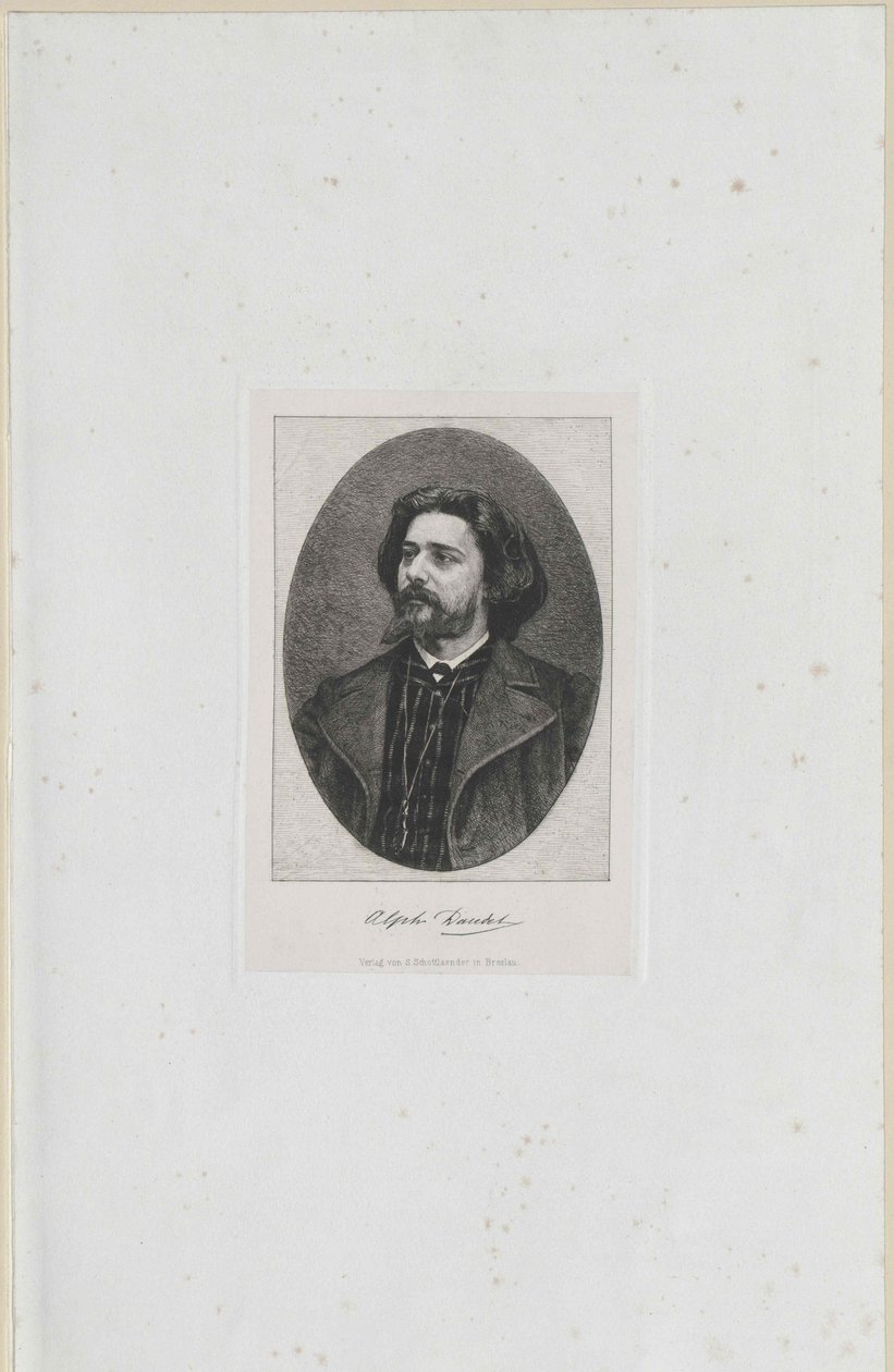 Alphonse Daudet (tryck) av Artist Unknown