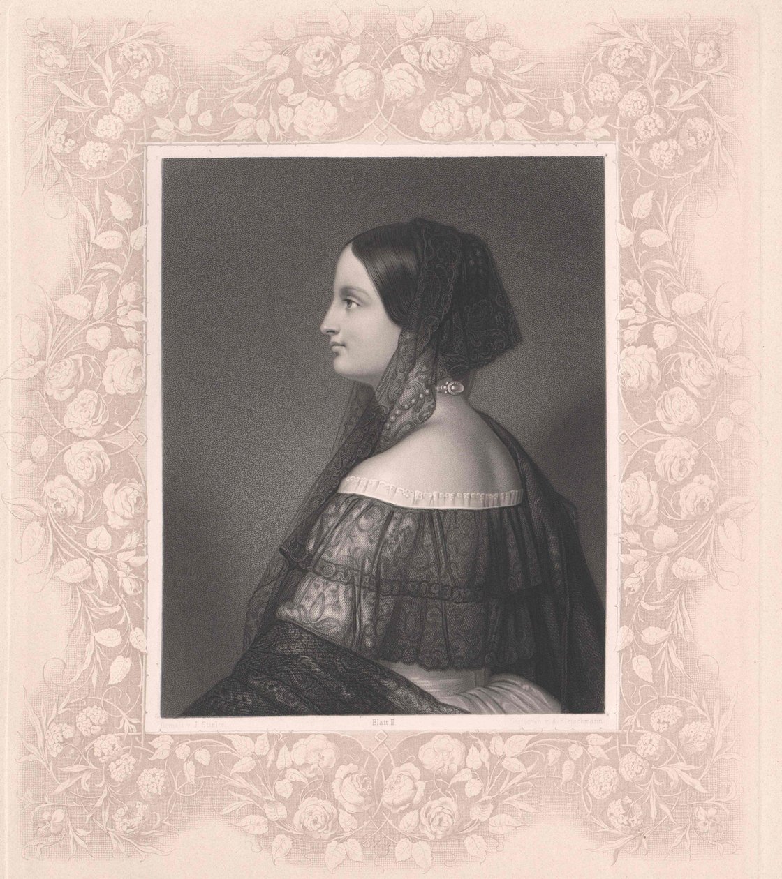 Ärkehertiginnan av Österrike-Toscana Auguste (tryck) av Artist Unknown