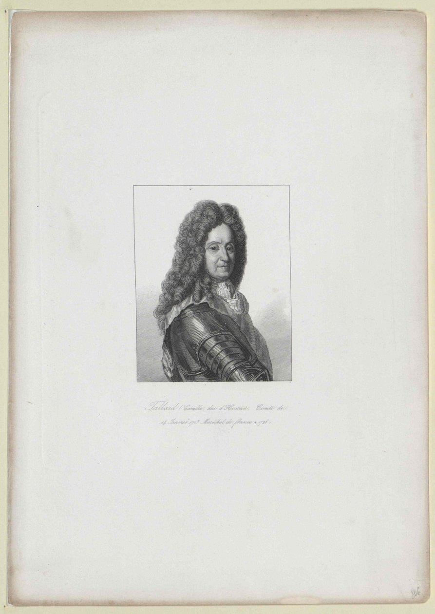 Camille de Hostun Tallart (tryck) av Artist Unknown