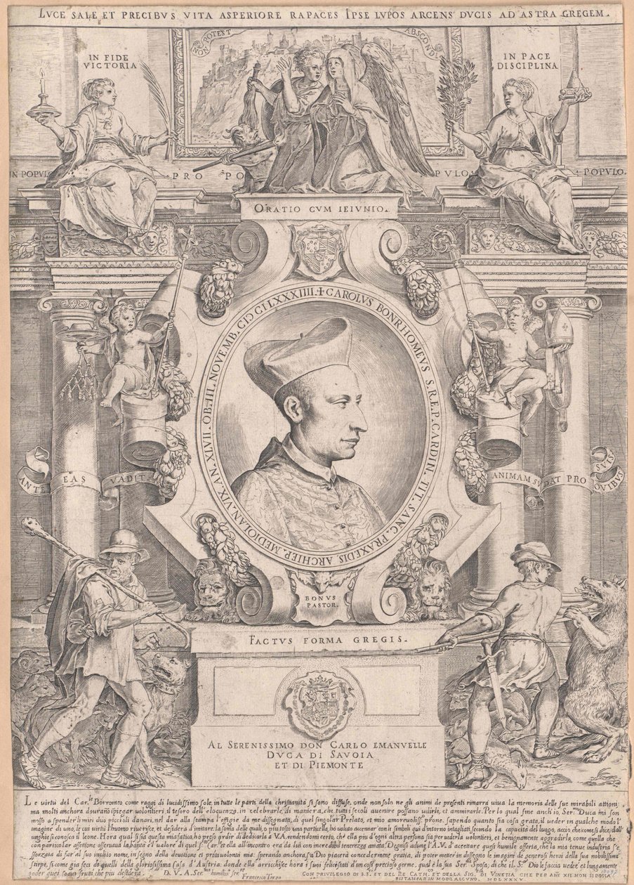 Carlo Borromeo (tryck) av Artist Unknown