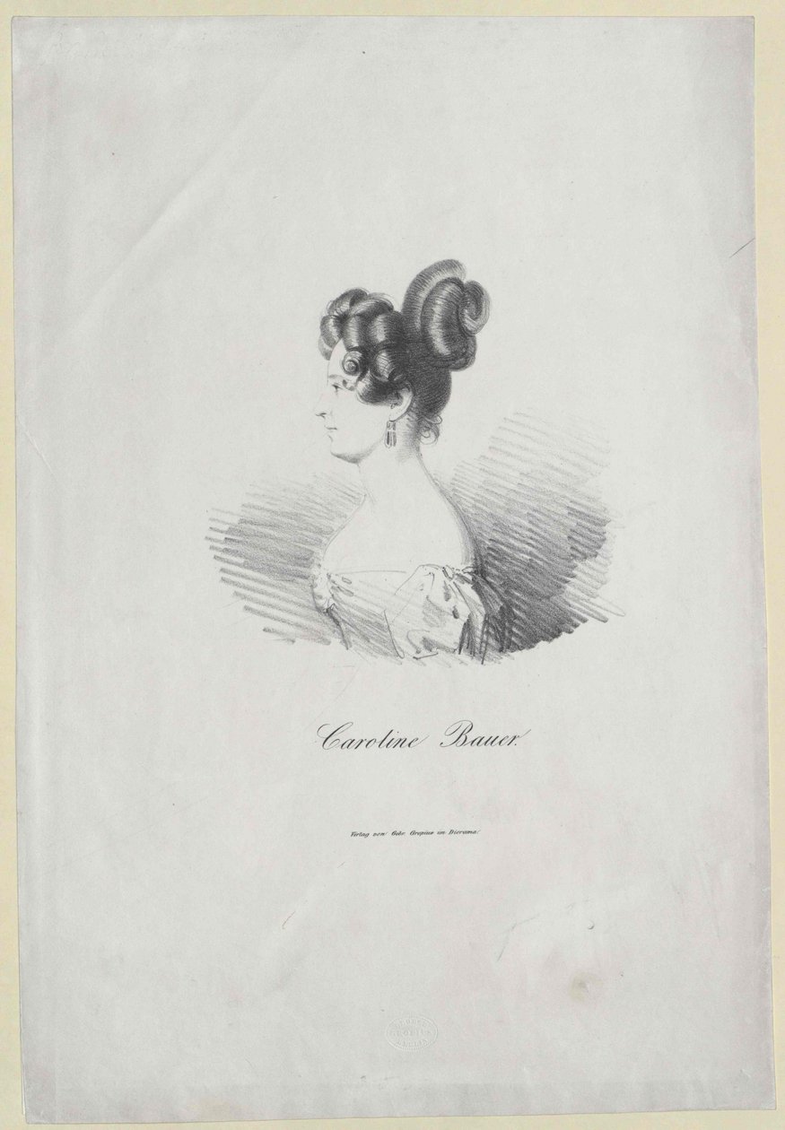 Caroline Bauer (tryck) av Artist Unknown