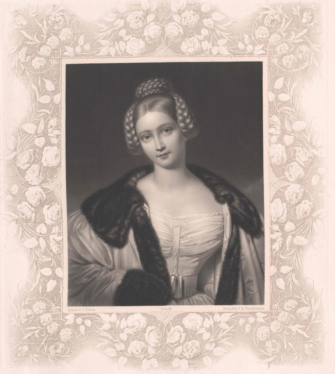 Caroline baronessan von Spiering (tryck) av Artist Unknown