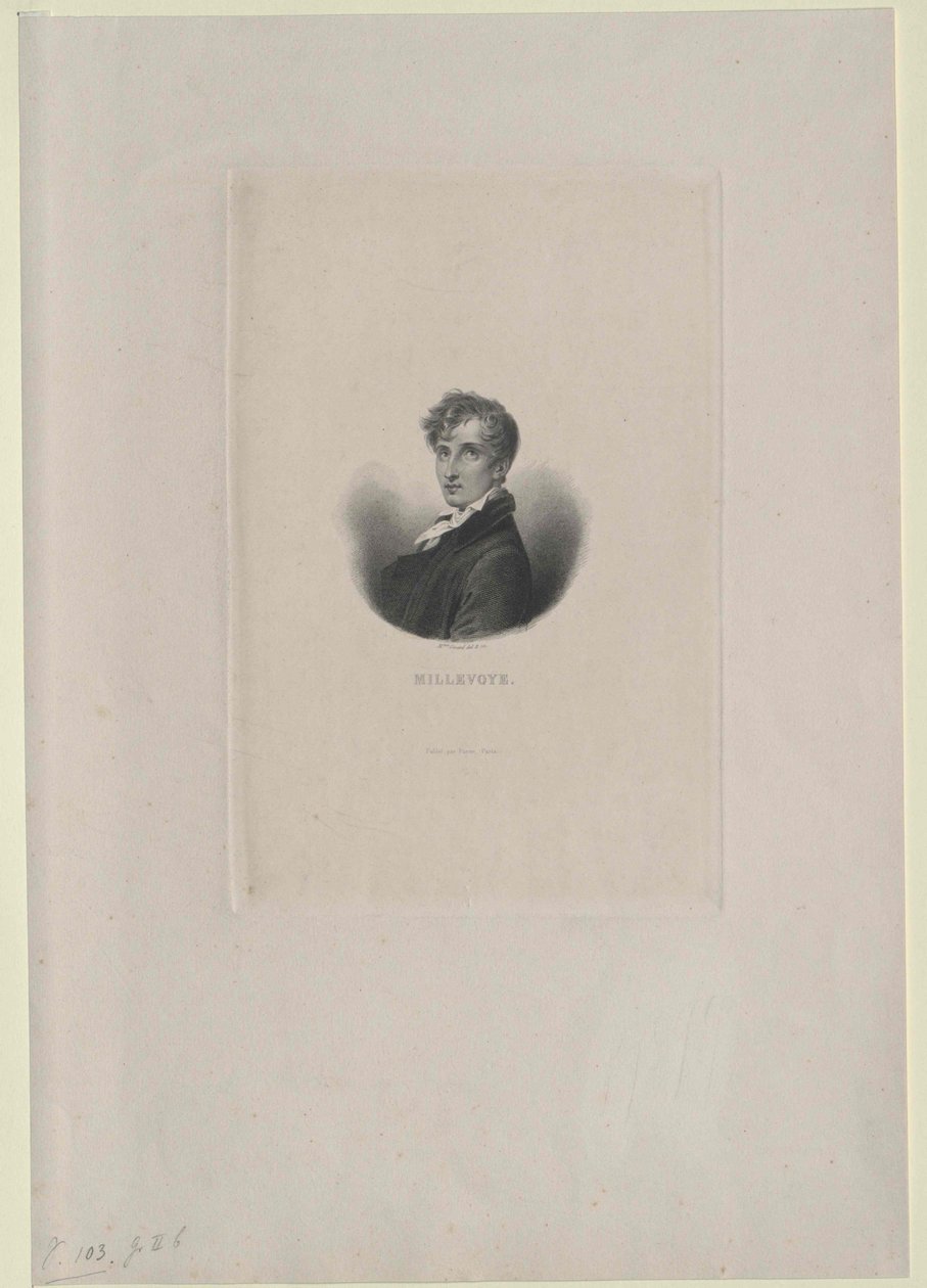 Charles Hubert Millevoye (tryck) av Artist Unknown