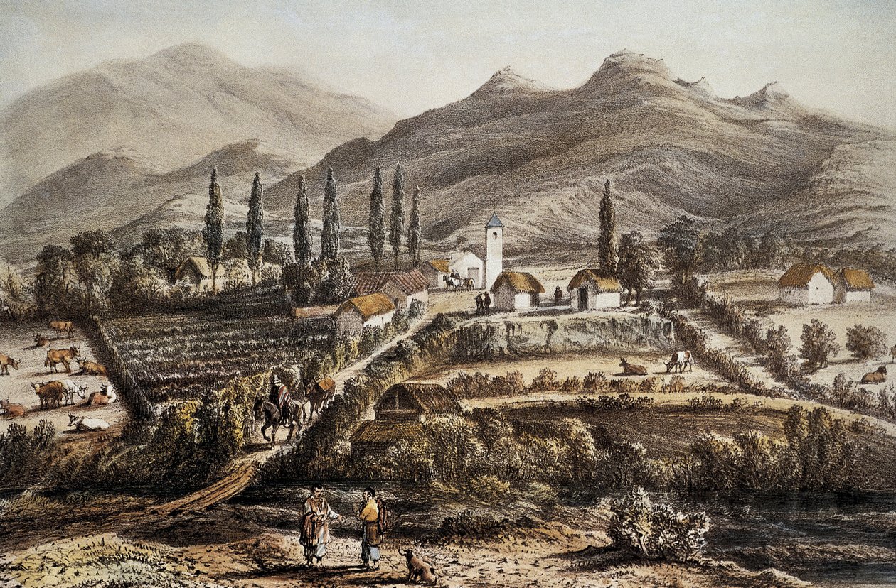 Chile (1837). Cogoti. Litografi av Artist Unknown