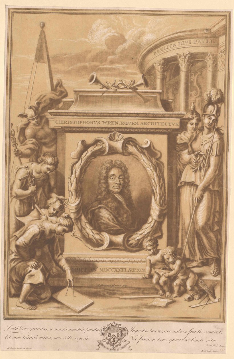 Christopher Wren (tryck) av Artist Unknown