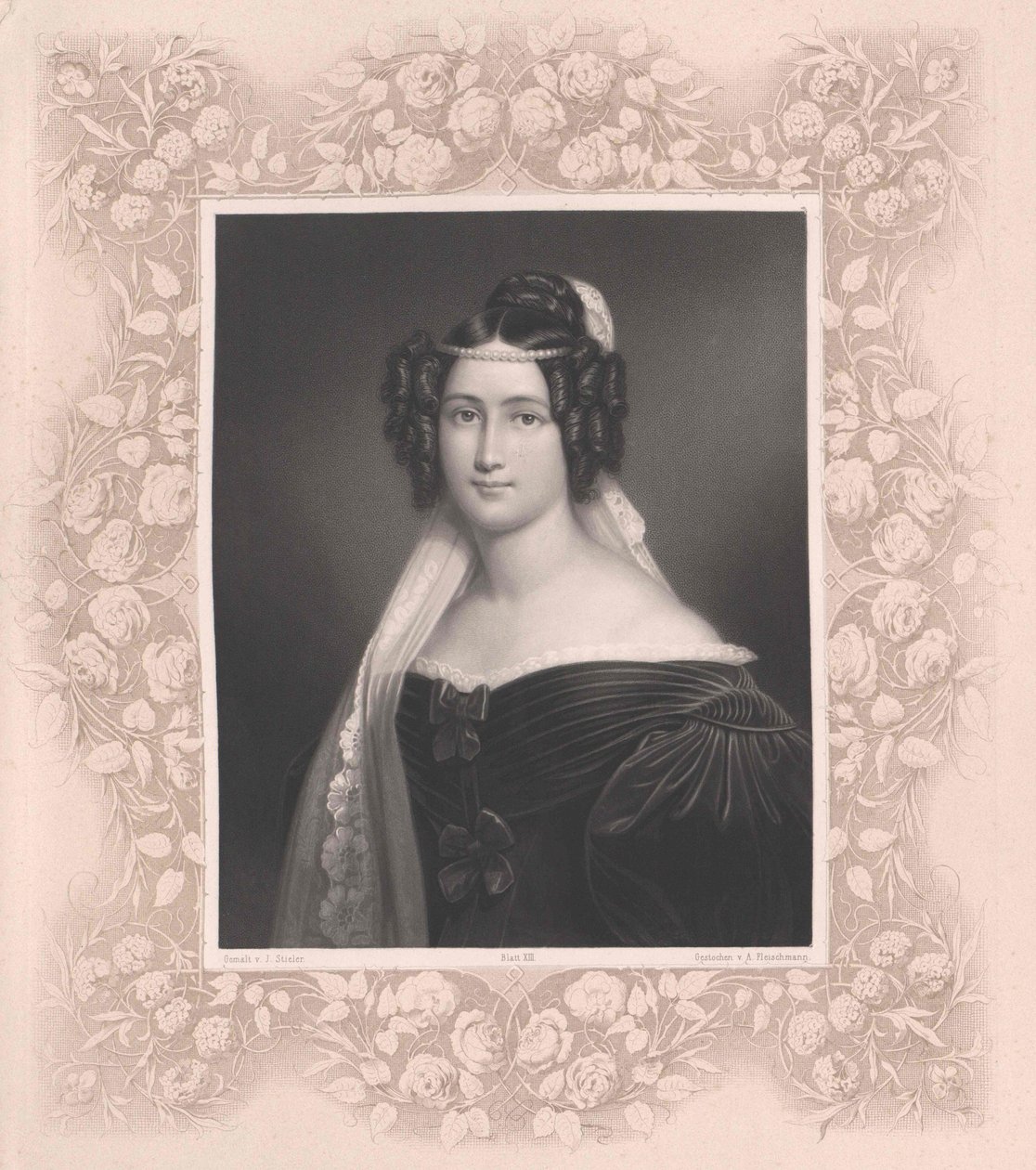 Crescentia Bourgin (tryckning) av Artist Unknown