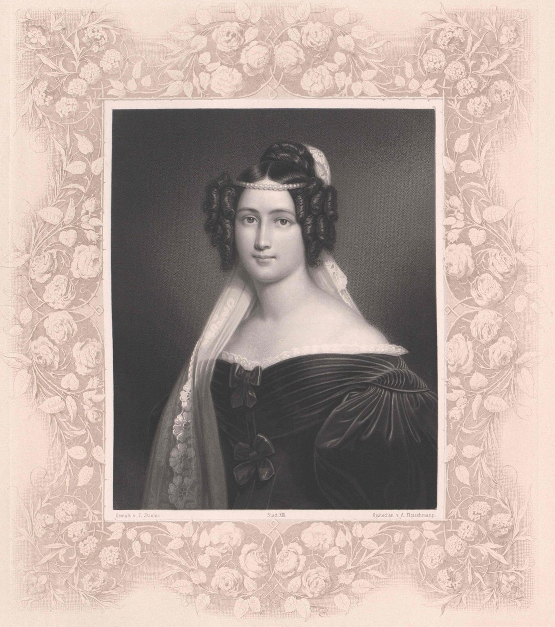 Crescentia Bourgin (tryckning) av Artist Unknown