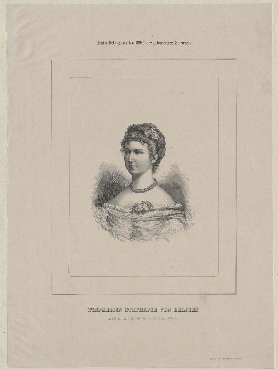 Kronprinsessan av Österrike Stephanie (print) av Artist Unknown