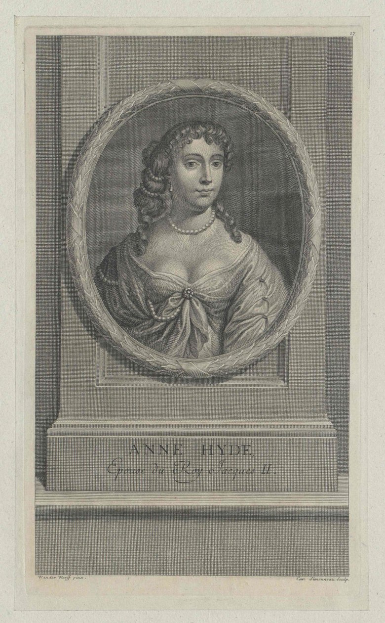 Hertiginnan av York Anne Hyde (tryck) av Artist Unknown