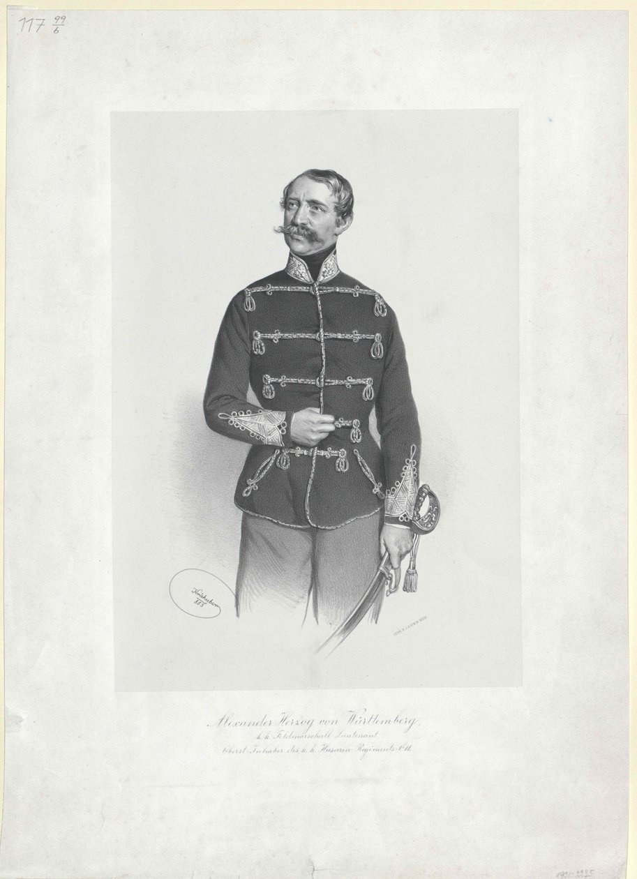 Hertig av Württemberg Alexander av Artist Unknown