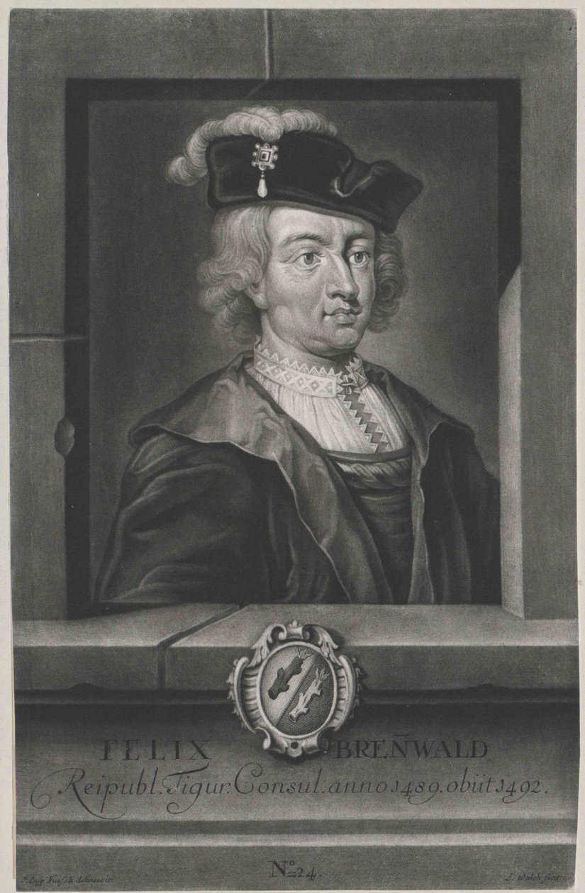 Felix Brennwald (tryck) av Artist Unknown