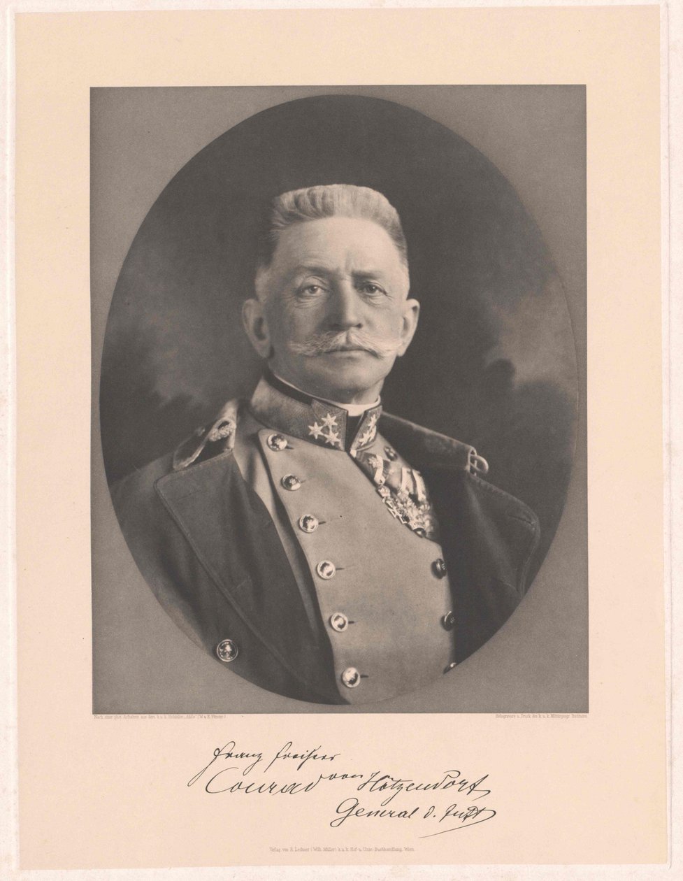 Franz greve Conrad von Hoetzendorf (tryck) av Artist Unknown